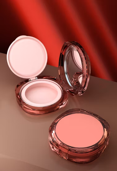 Leere Make-up-Kunststoffbox mit kompaktem Gehäuse