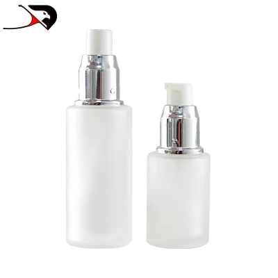 Zylindrische Emulsionsflasche, eloxierter Verschluss, Kosmetik, leere Flasche, Milchlotion, Glasflasche, Sonnenschutz, Spray, Toner, Druck, getrennte Flaschen, Kosmetik, Glas